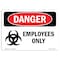 Signmission OSHA Danger Sign, 7" Height, 10" Width, Rigid Plastic, Employees Only, Landscape, L-2264 OS-DS-P-710-L-2264 - alternate 1